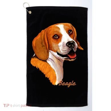 Beagle Dog Signature Portrait Golf Towel