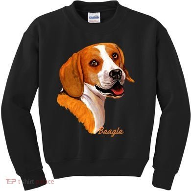 Beagle Dog Signature Portrait Kids Sweatshirt