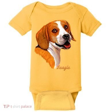 Beagle Dog Signature Portrait Baby Bodysuit