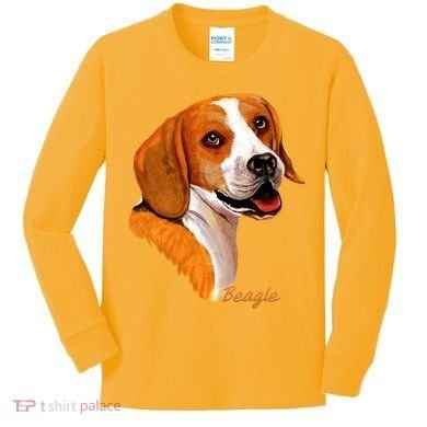 Beagle Dog Signature Portrait Kids Long Sleeve Shirt