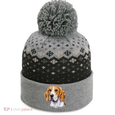 Beagle Face The Baniff Cuffed Pom Beanie