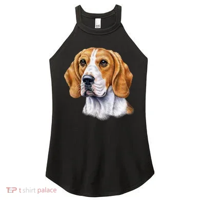 Beagle Face Women's Perfect Tri Rocker Tank