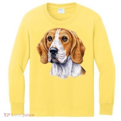 Beagle Face Kids Long Sleeve Shirt