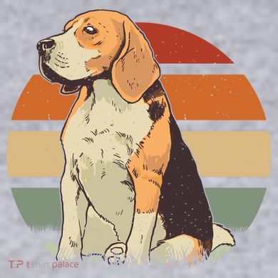 Beagle Retro Sunset Women's Racerback Cropped Tank