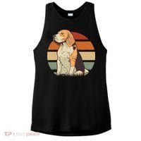 Beagle Retro Sunset Ladies PosiCharge Tri-Blend Wicking Tank thumb 0