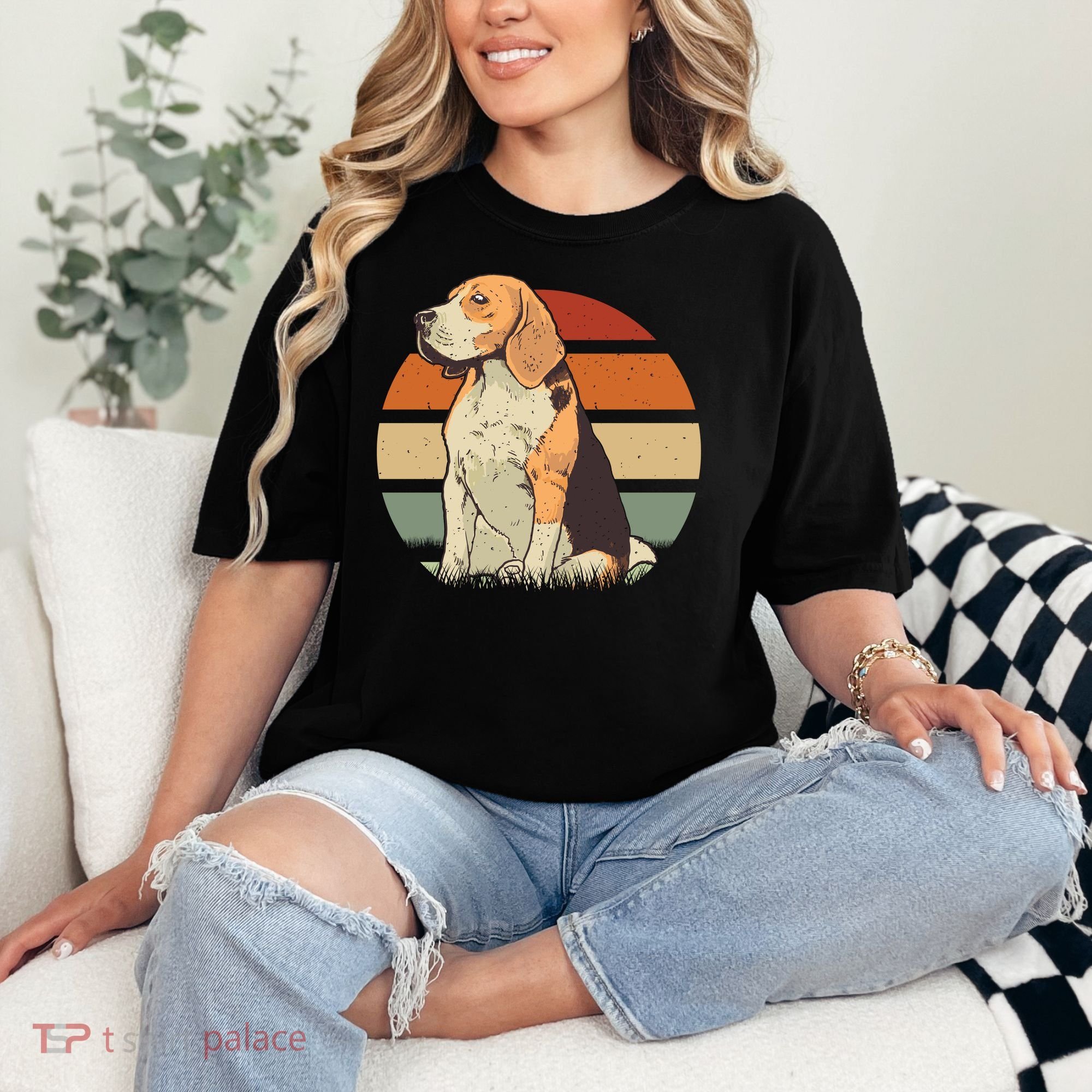 Beagle Retro Sunset Comfort Colors T-Shirt