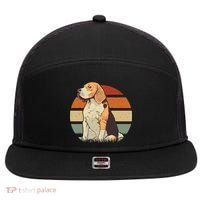 Beagle Retro Sunset 7 Panel Mesh Trucker Snapback Hat thumb 0