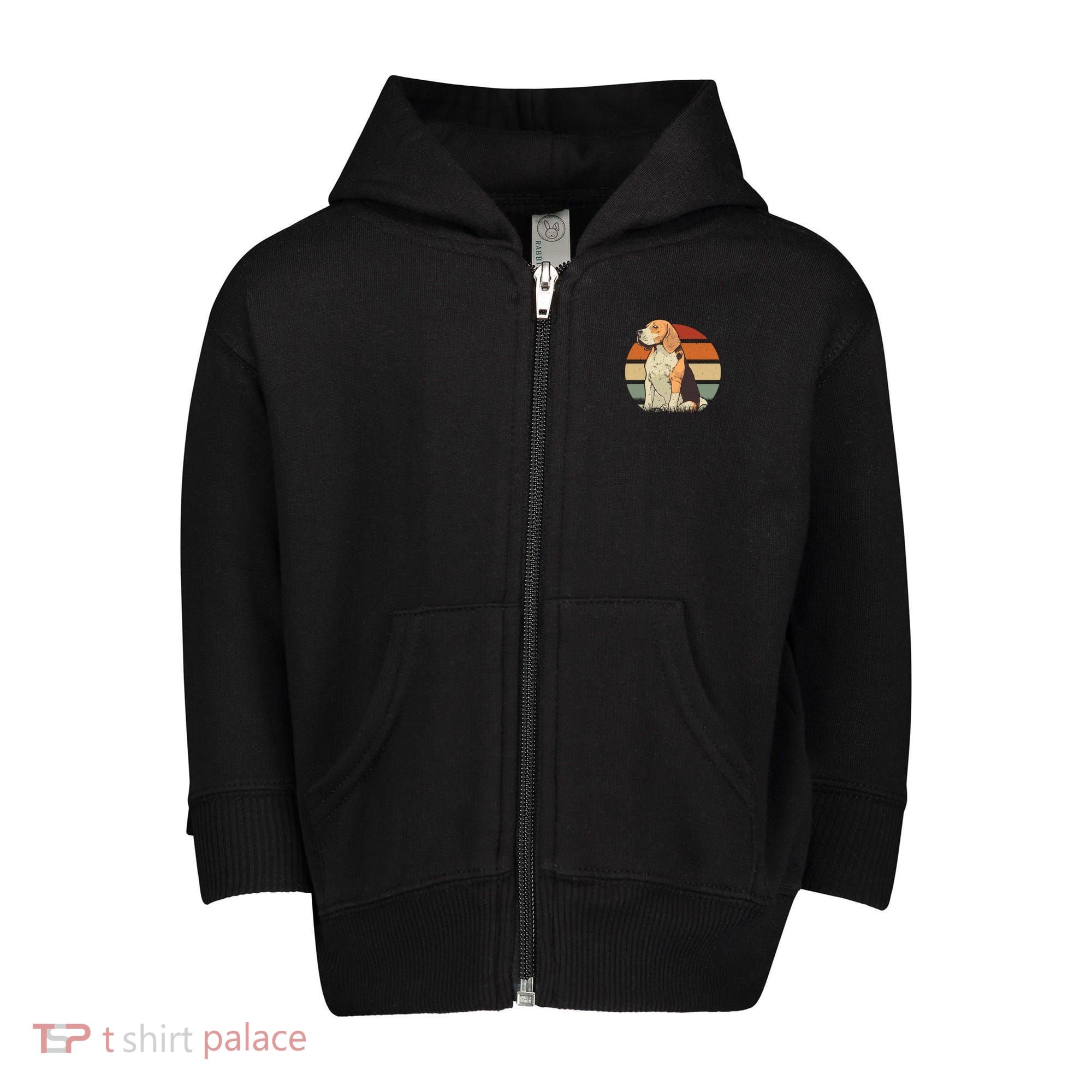 Beagle Retro Sunset Toddler Zip Fleece Hoodie