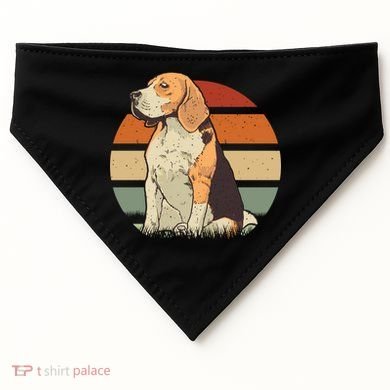 Beagle Retro Sunset USA-Made Doggie Bandana