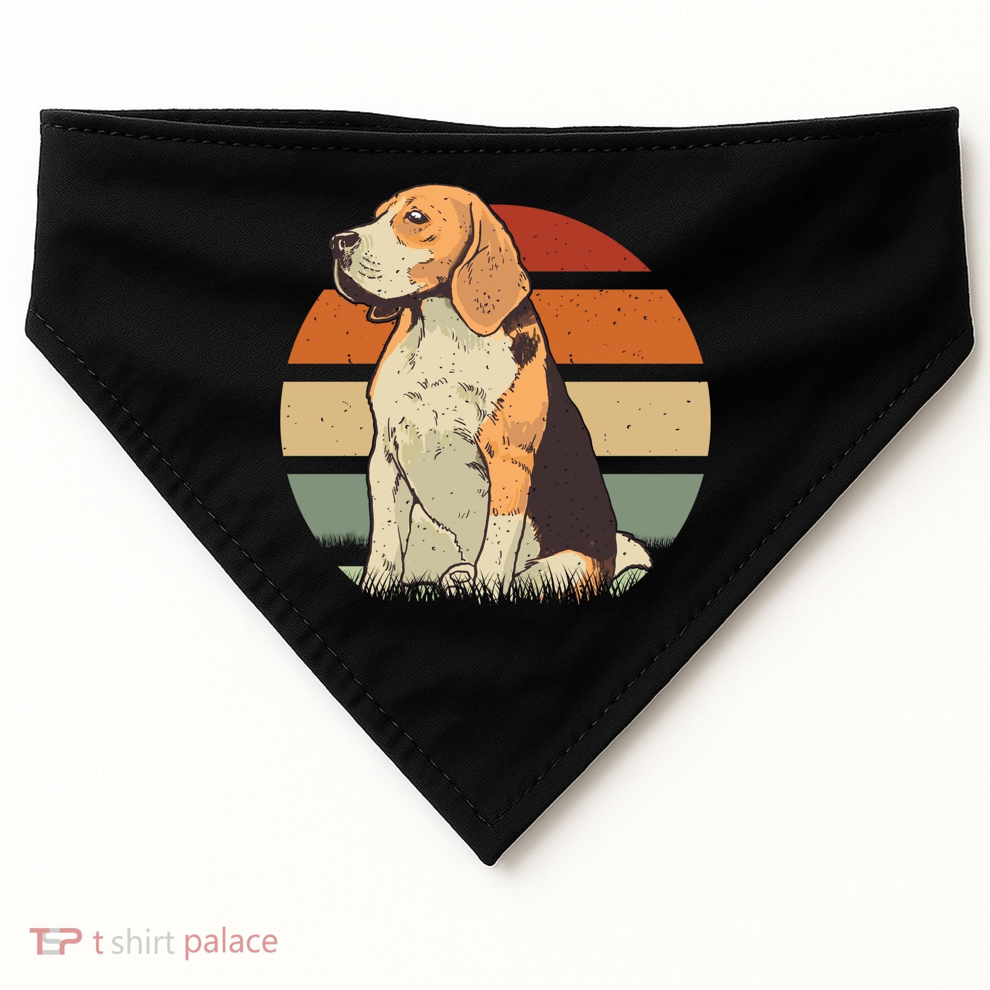 Beagle Retro Sunset USA-Made Doggie Bandana