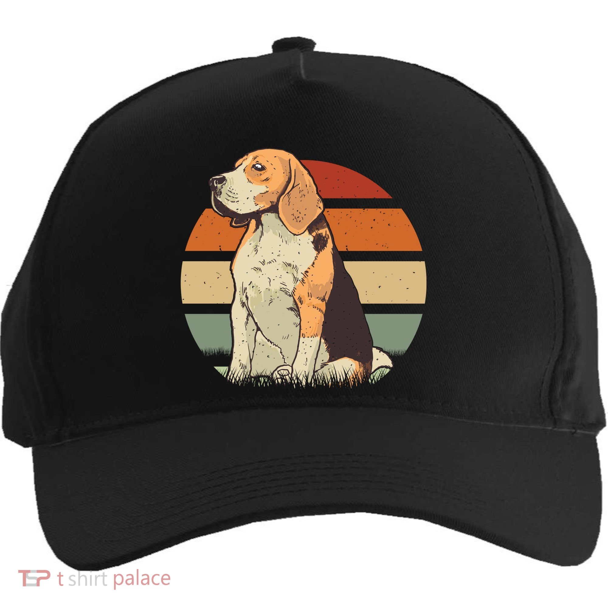 Beagle Retro Sunset Five-Panel Snapback Cap