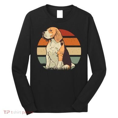 Beagle Retro Sunset Long Sleeve Shirt