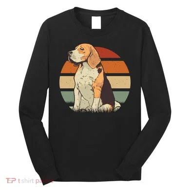 Beagle Retro Sunset Long Sleeve Shirt