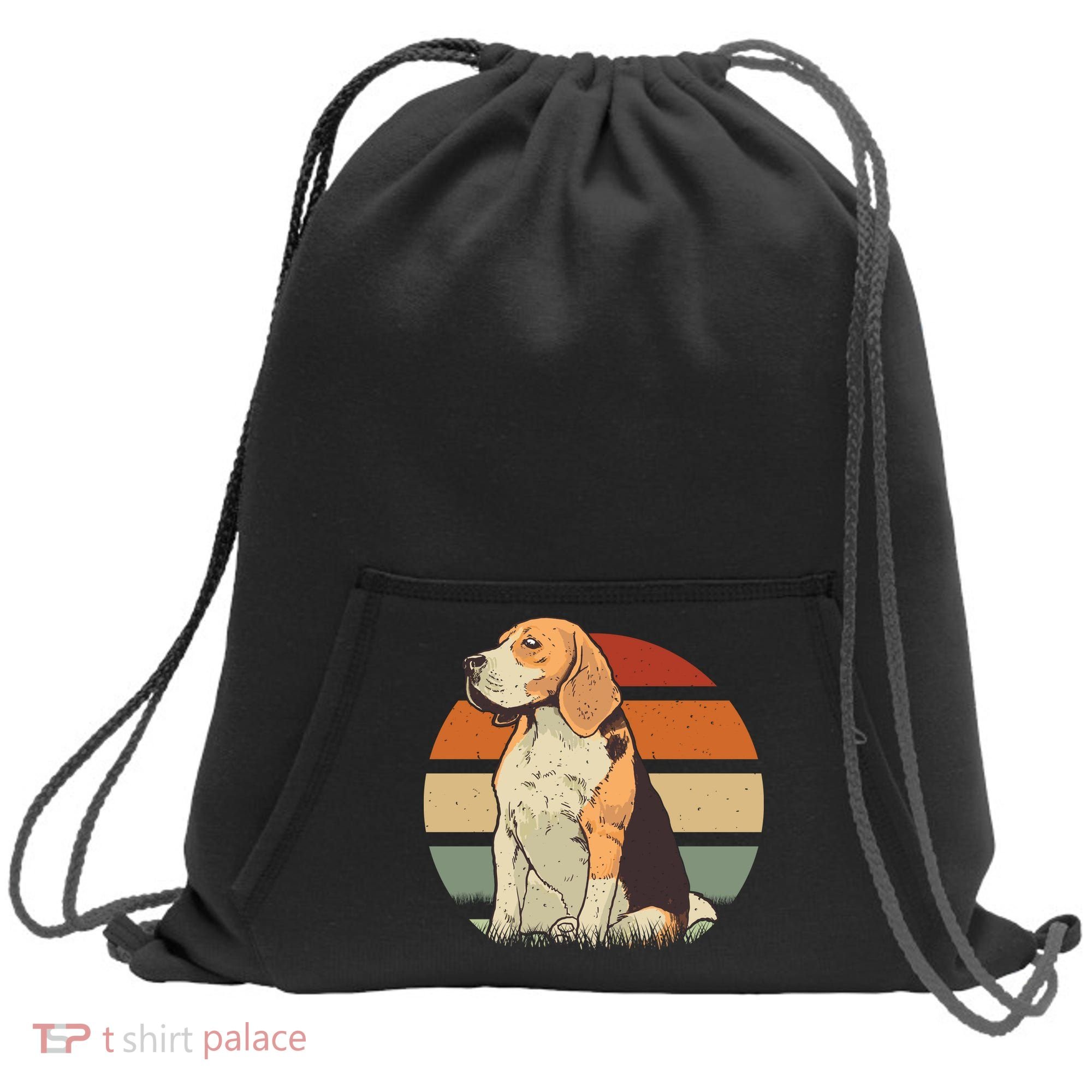 Beagle Retro Sunset Sweatshirt Cinch Pack Bag