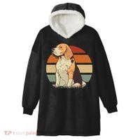Beagle Retro Sunset Hooded Wearable Blanket thumb 0