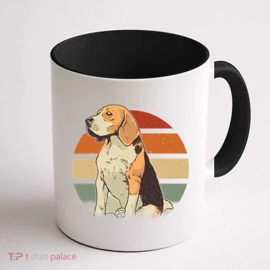 Beagle Retro Sunset Coffee Mug back