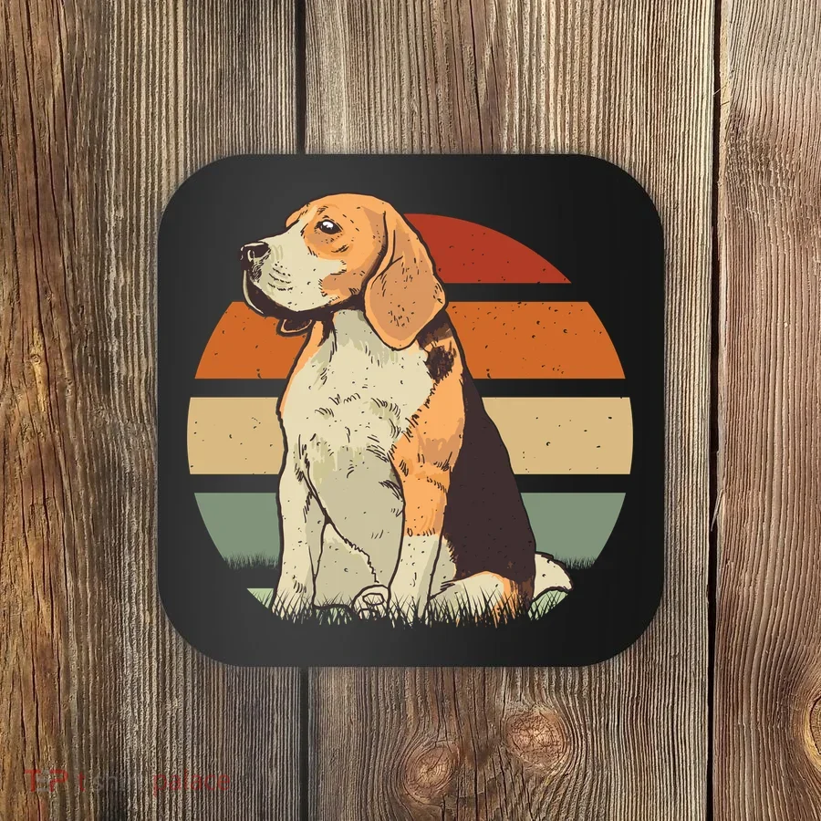 Beagle Retro Sunset Coaster