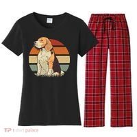 Beagle Retro Sunset Women's Flannel Pajama Set thumb 0