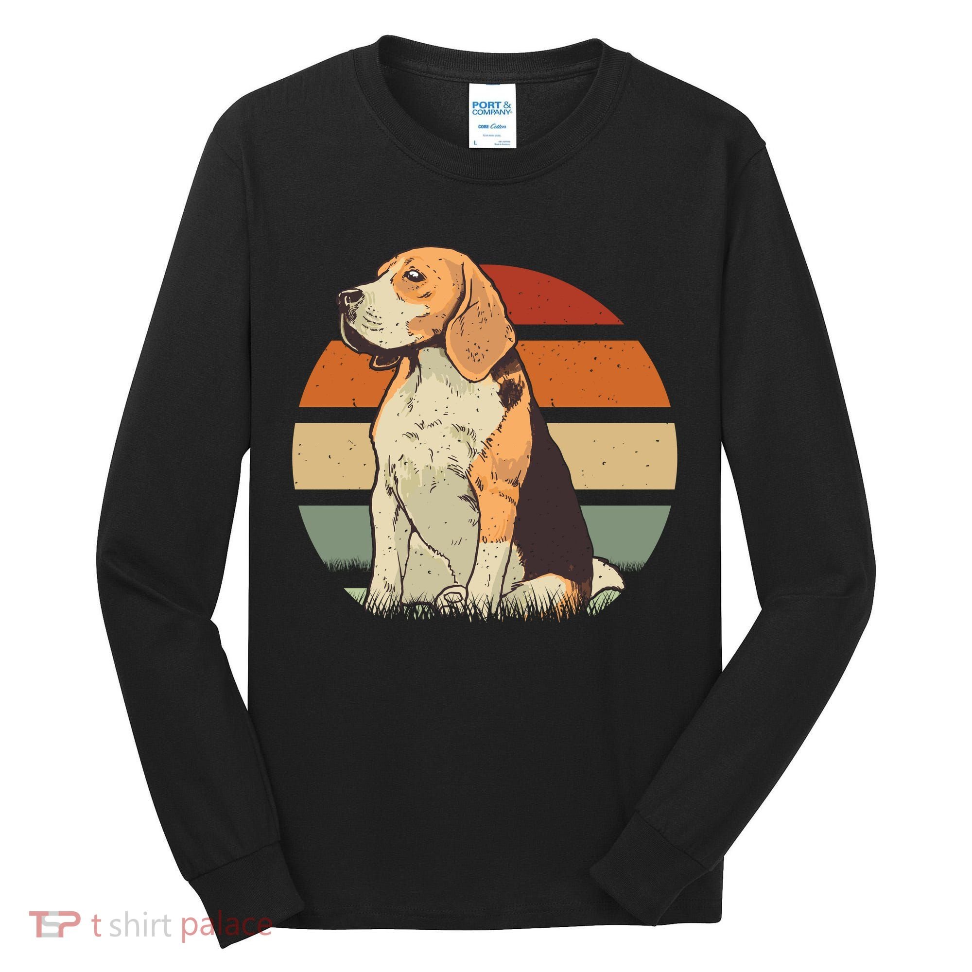 Beagle Retro Sunset Tall Long Sleeve Shirt
