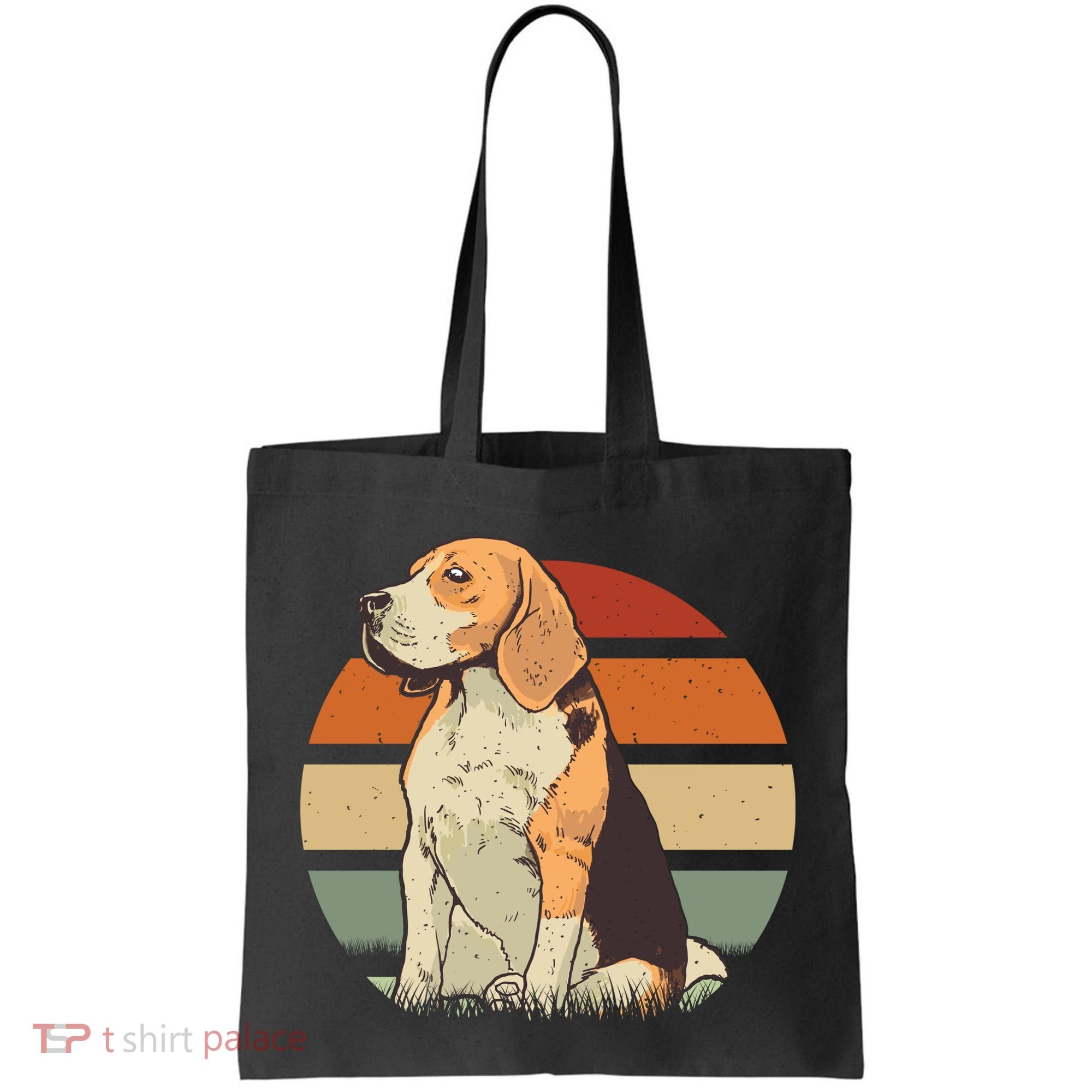 Beagle Retro Sunset Tote Bag