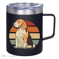 Beagle Retro Sunset 12oz Stainless Steel Coffee Mug thumb 0