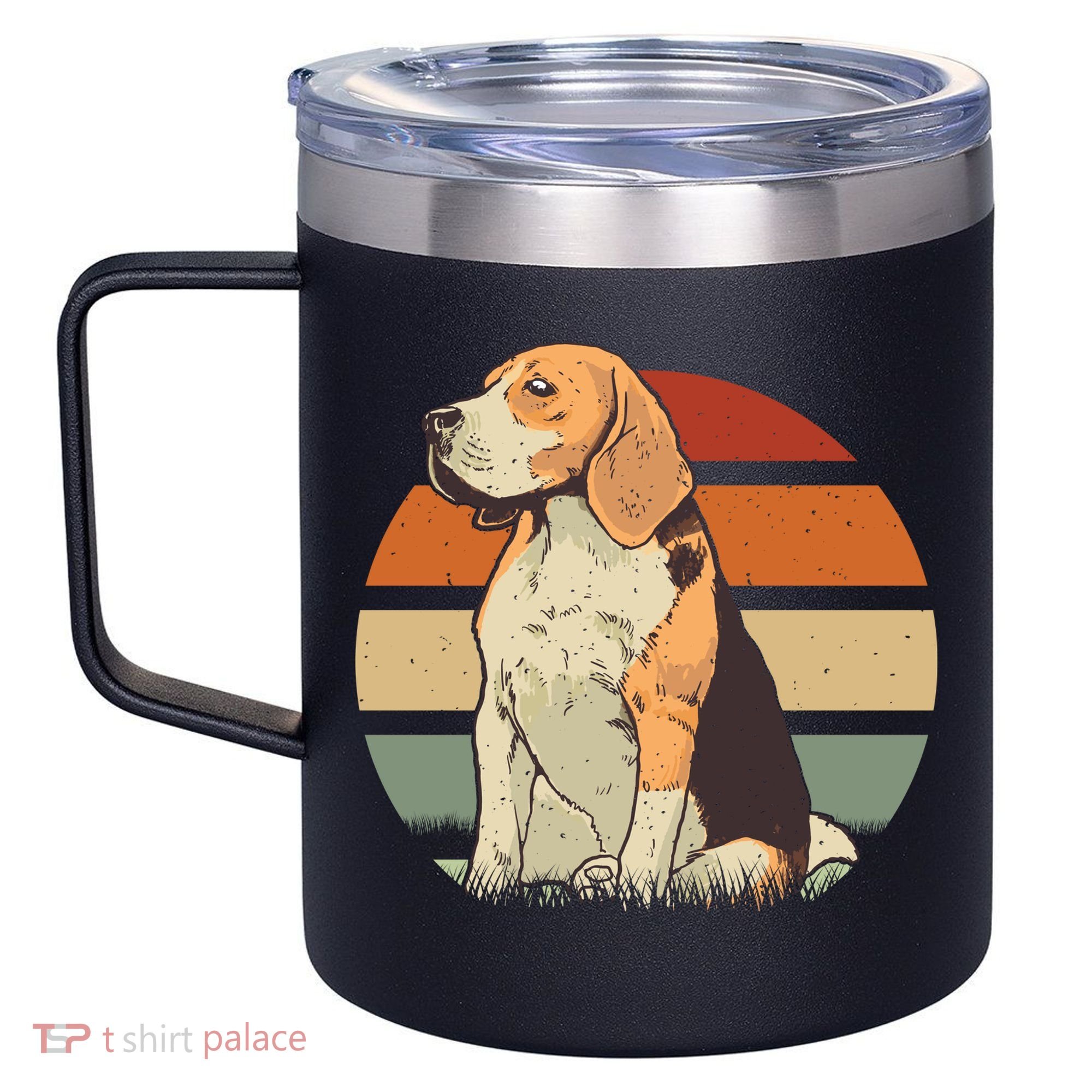 Beagle Retro Sunset 12oz Stainless Steel Coffee Mug