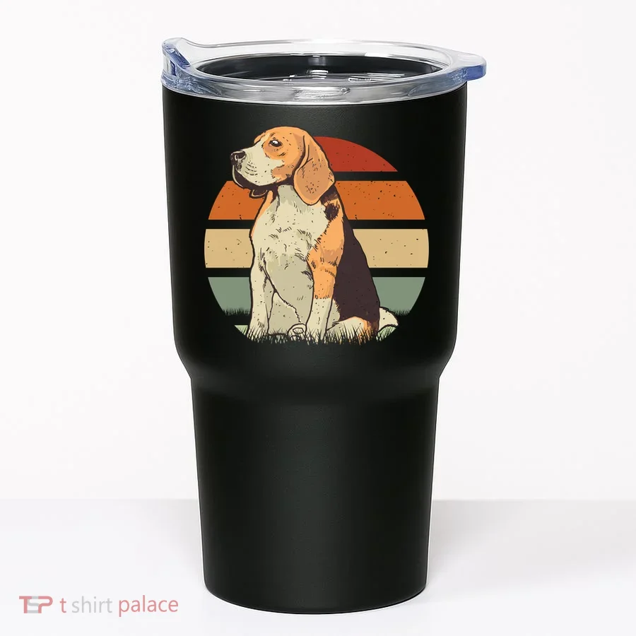 Beagle Retro Sunset Tumbler
