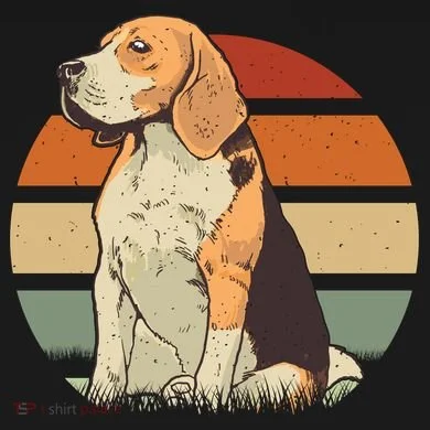 Beagle Retro Sunset Mousepad