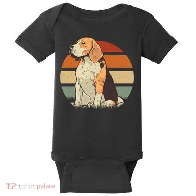Beagle Retro Sunset Baby Bodysuit
