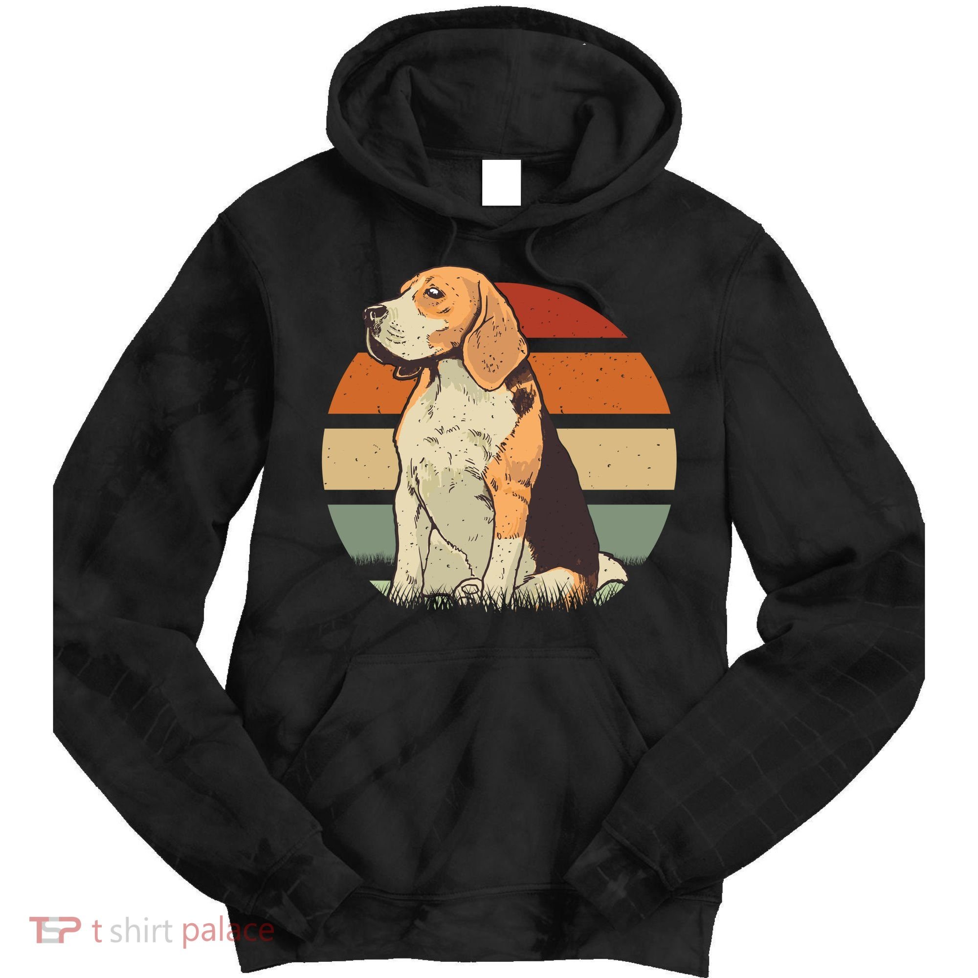 Beagle Retro Sunset Tie Dye Hoodie