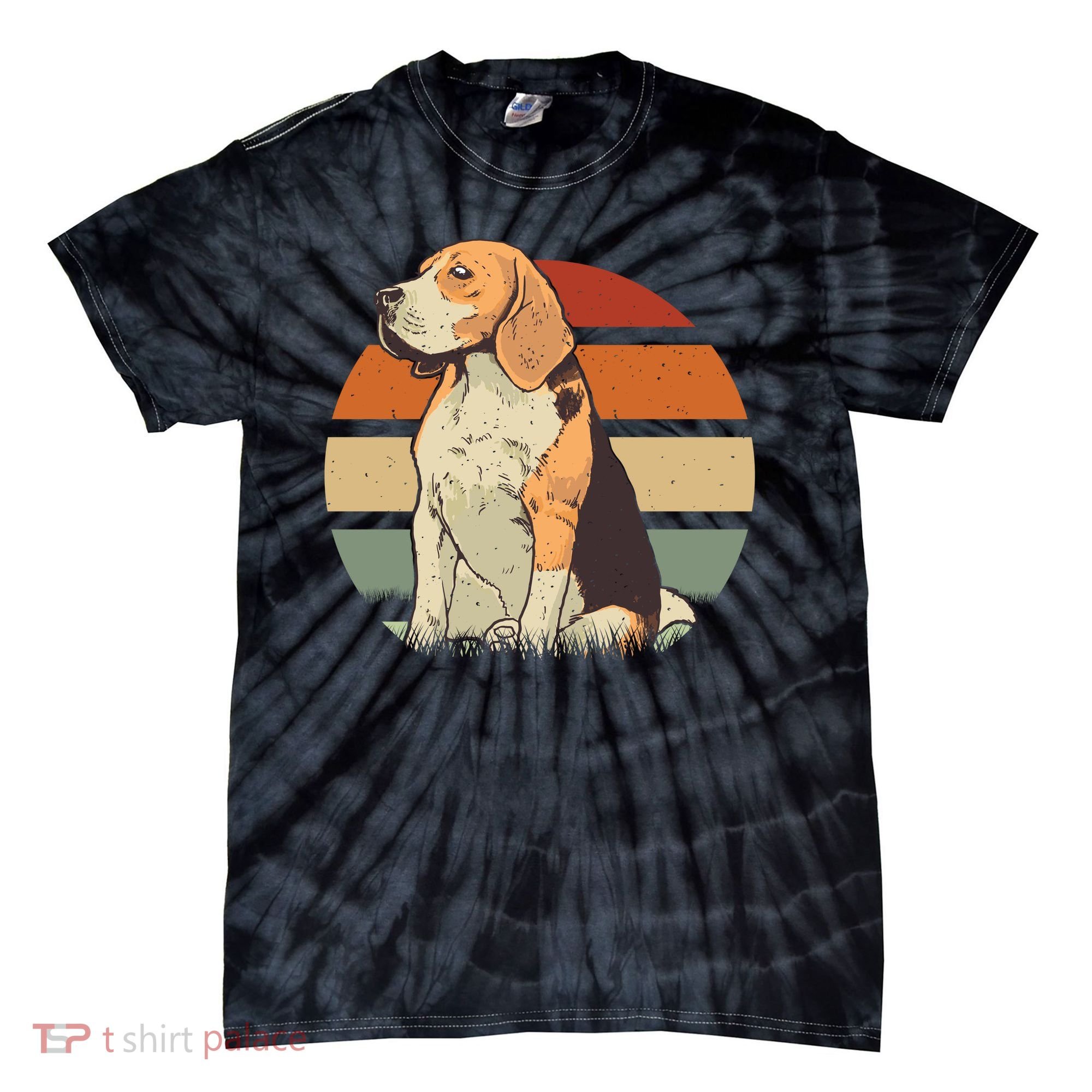 Beagle Retro Sunset Tie-Dye T-Shirt
