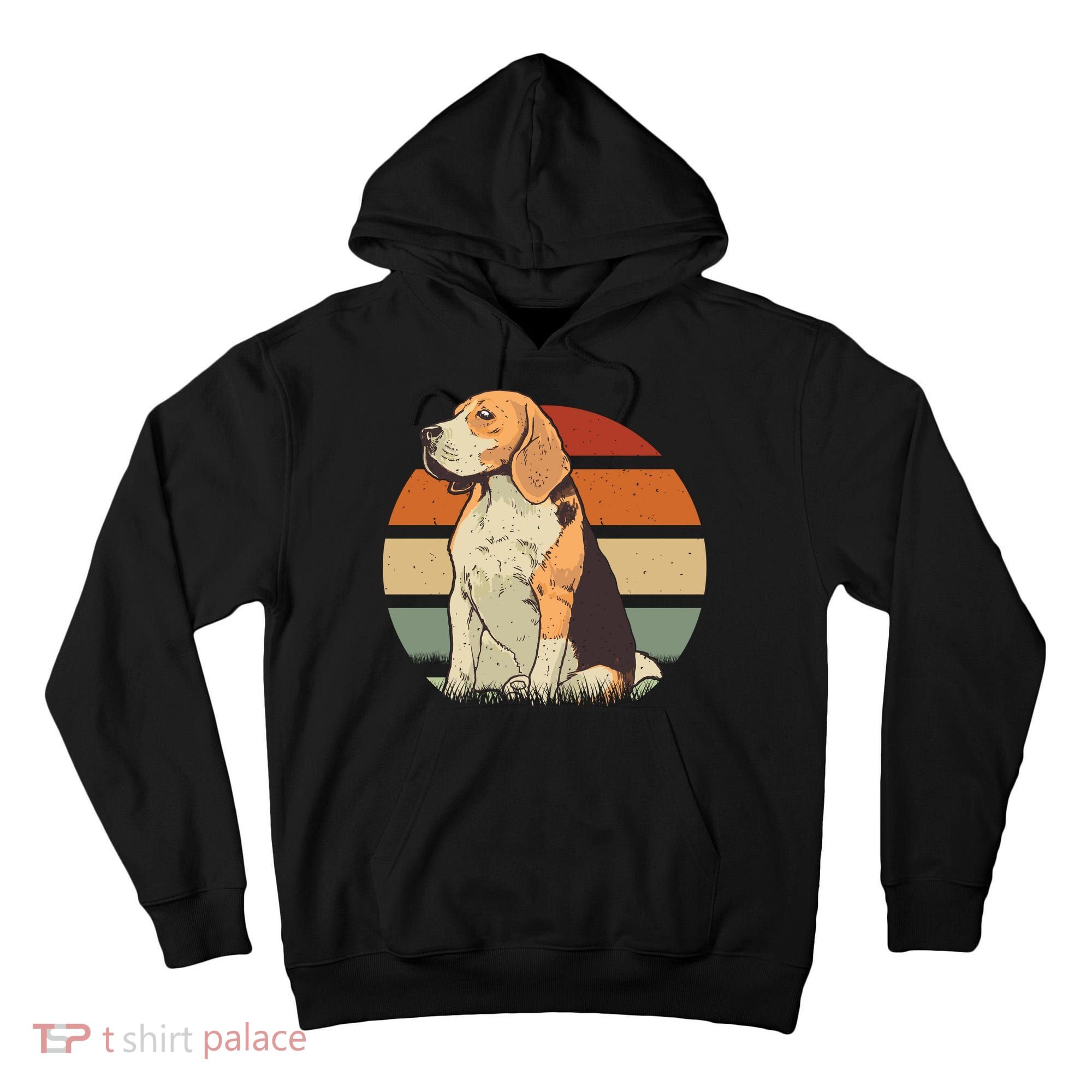 Beagle Retro Sunset Tall Hoodie