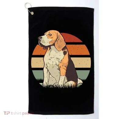 Beagle Retro Sunset Golf Towel