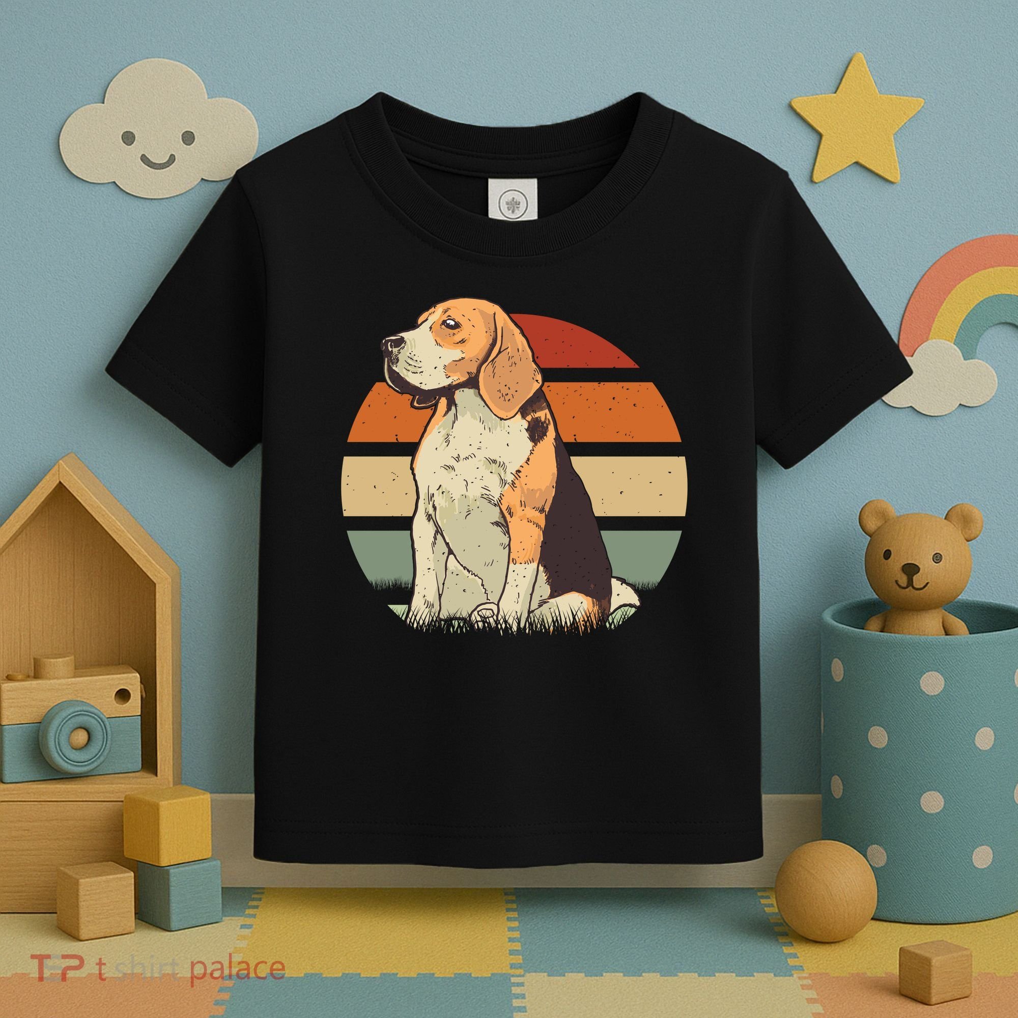 Beagle Retro Sunset Toddler T-Shirt