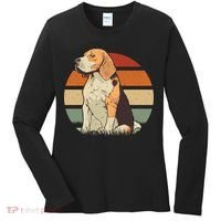 Beagle Retro Sunset Women's Long Sleeve Shirt thumb 0
