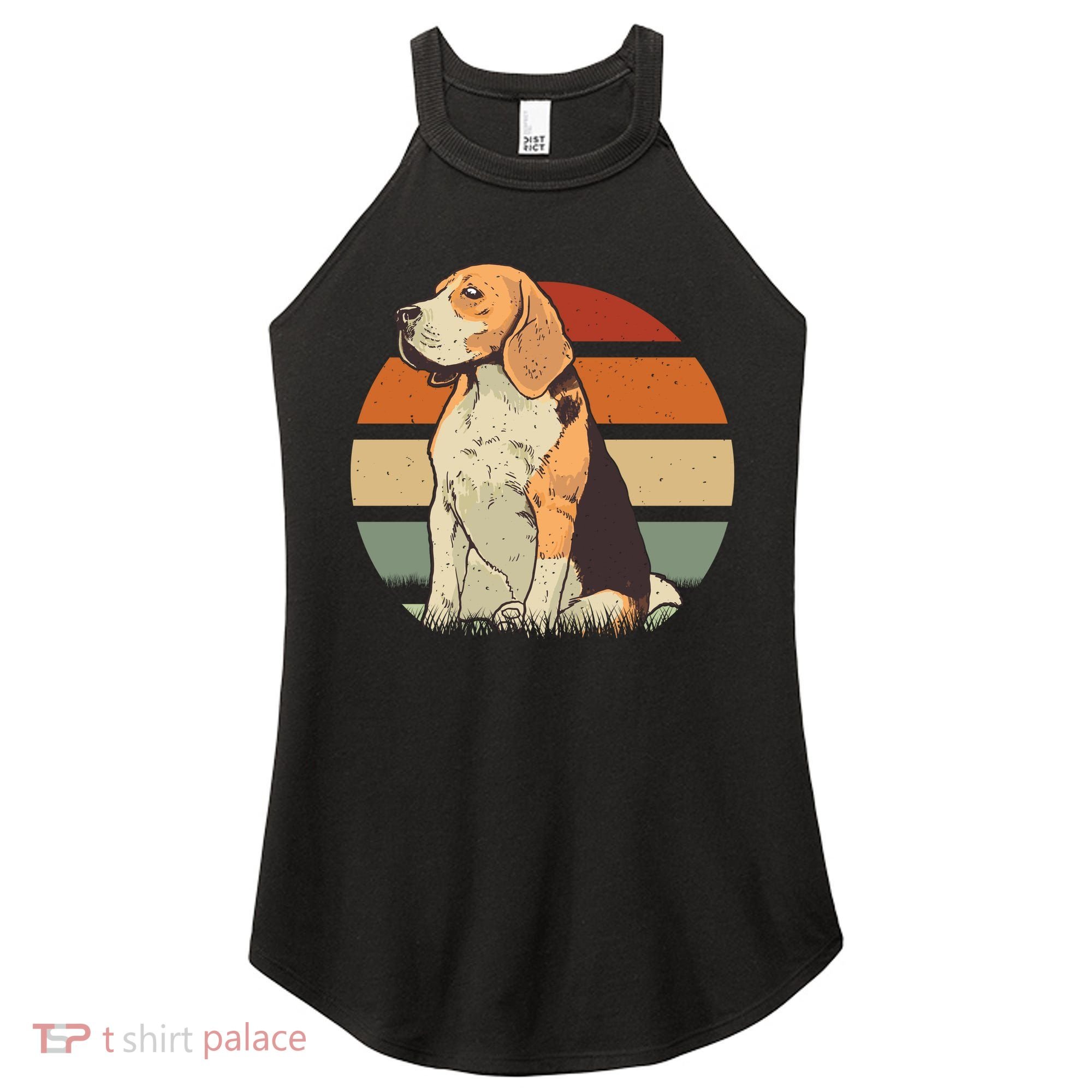 Beagle Retro Sunset Women's Perfect Tri Rocker Tank