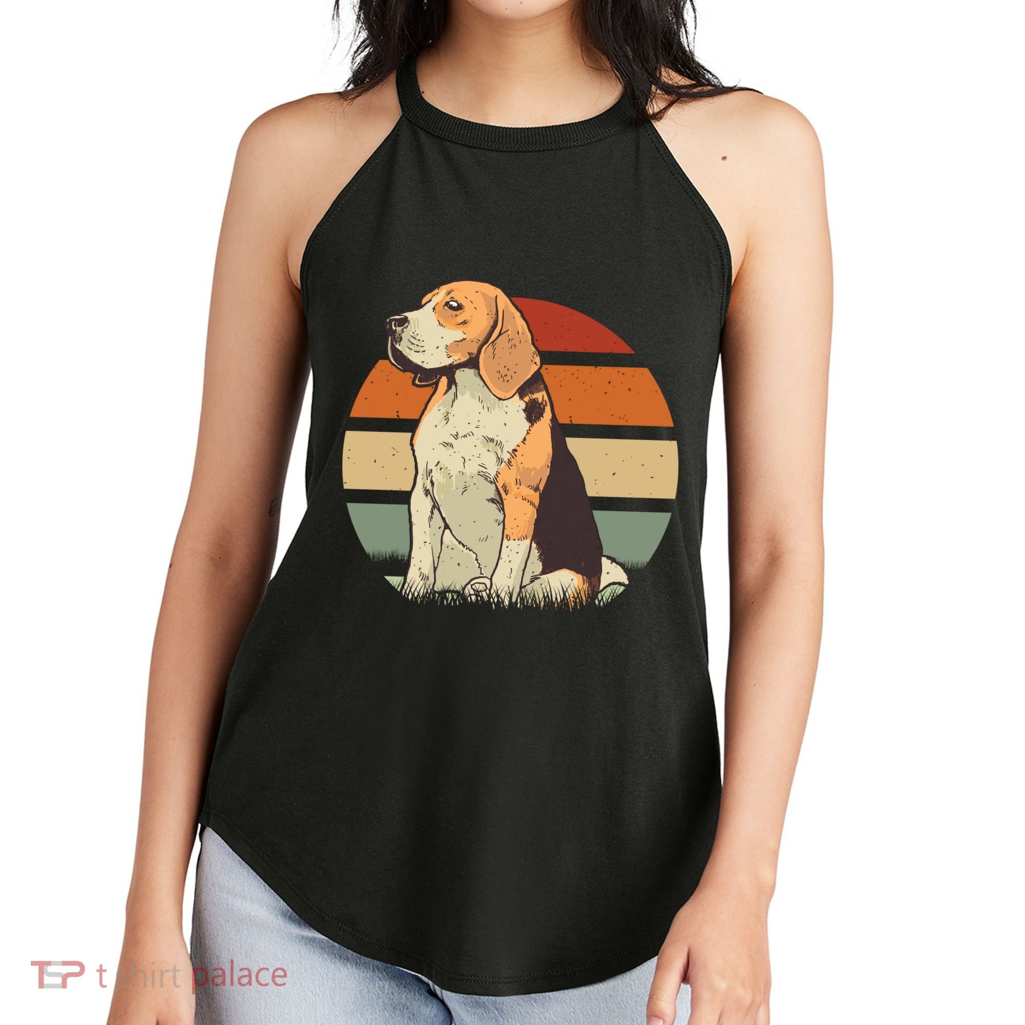 Beagle Retro Sunset Women's Perfect Tri Rocker Tank