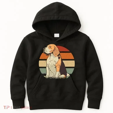 Beagle Retro Sunset Kids Hoodie