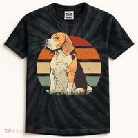 Beagle Retro Sunset Kids Tie-Dye T-Shirt thumb 0