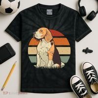 Beagle Retro Sunset Kids Tie-Dye T-Shirt thumb 2