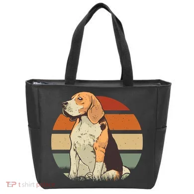 Beagle Retro Sunset Tote Bag