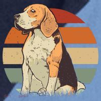 Beagle Retro Sunset Raglan Baseball Sleeve Shirt thumb 2