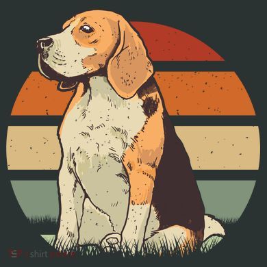 Beagle Retro Sunset Infant Baby Jersey Bodysuit