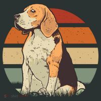 Beagle Retro Sunset Infant Baby Jersey Bodysuit thumb 2