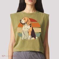 Beagle Retro Sunset Garment-Dyed Women's Muscle Tee thumb 2