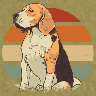 Beagle Retro Sunset Garment-Dyed Women's Muscle Tee