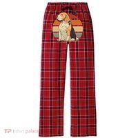 Beagle Retro Sunset Women's Flannel Plaid Pajama Pants thumb 0