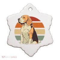Beagle Retro Sunset Ceramic Ornament thumb 0
