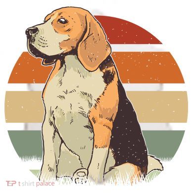 Beagle Retro Sunset Ceramic Ornament