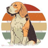 Beagle Retro Sunset Ceramic Ornament thumb 2